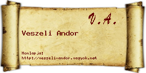 Veszeli Andor névjegykártya