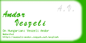 andor veszeli business card